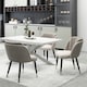 image 7 of Set of 4 Milano Velvet Dining Chairs with Stylish Ribbed Back Design, Black Metal Legs with Silver Tips | Grey | Silver End Tips