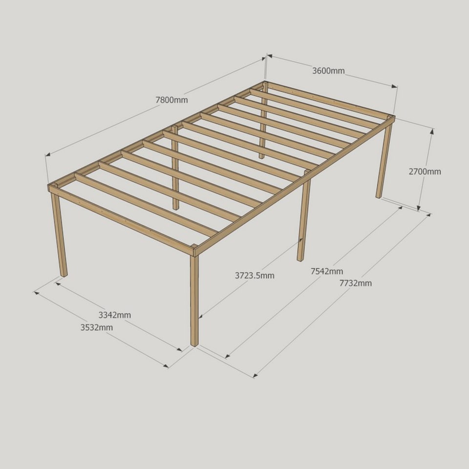 image 1 of Garden Pergola 6 Posts - Wood - L360 x W780 x H270 cm - Light Green