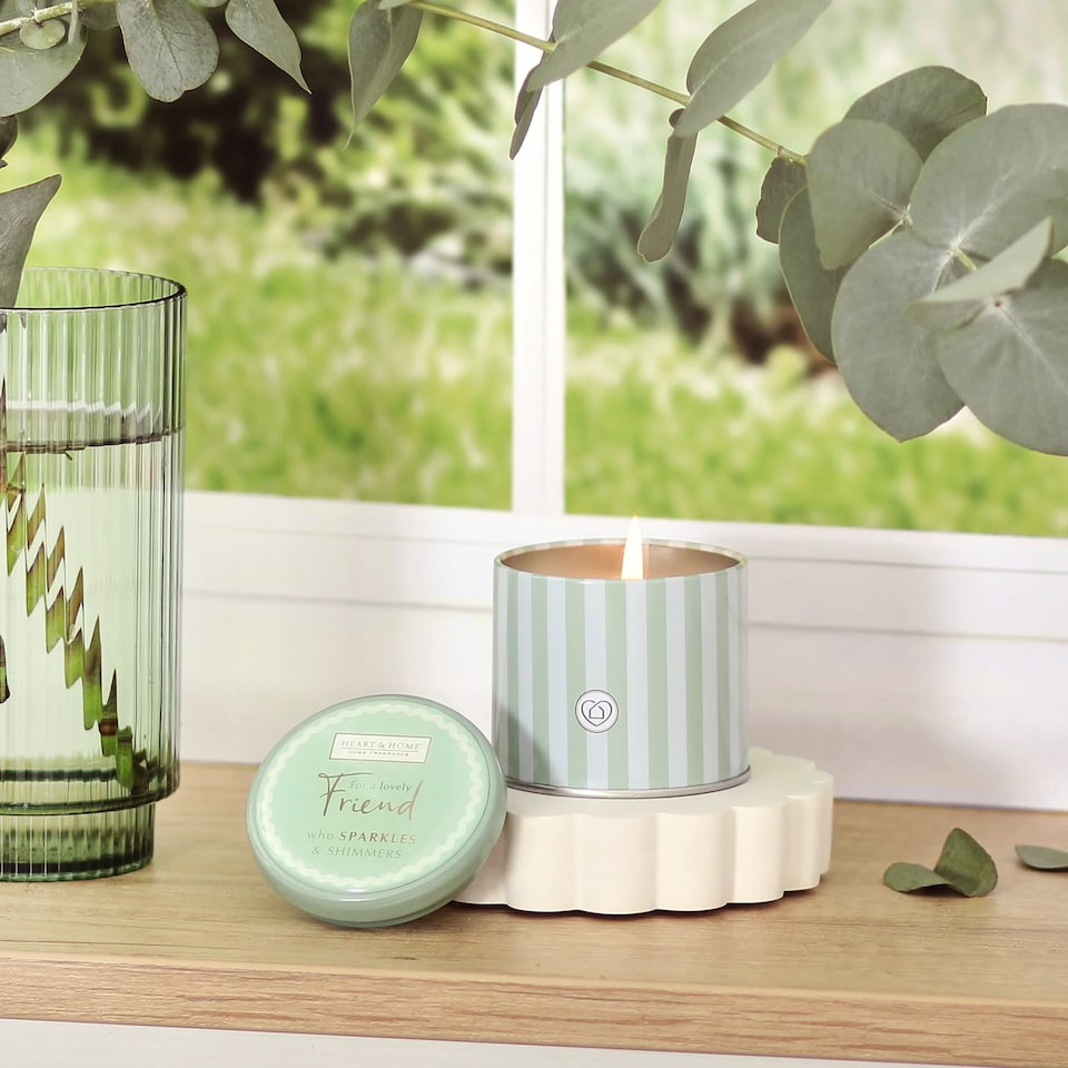 image 1 of Tin Soy Wax Candle -Friend - Botanical Breeze