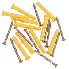 5 x 60mm Countersunk Screws And Wall Raw Plugs For Wood Concrete Brick 20pc