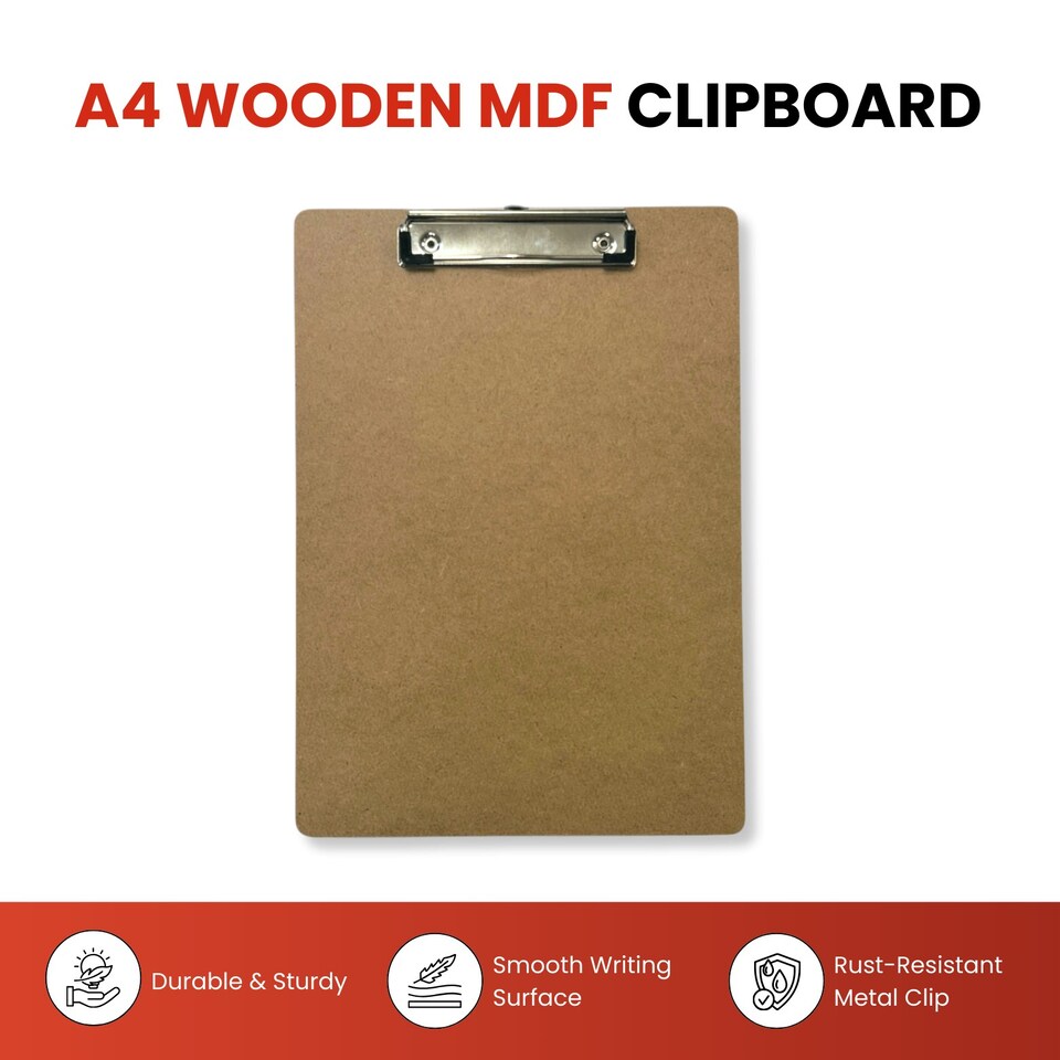 image 1 of A4 Quality Wooden Clipboard with Hanging Hole