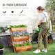 image 4 of Outsunny 3 Tier Raised Garden Bed Wooden Elevated Planter Box Kit, Brown