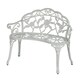 image 1 of Cast Aluminium Garden Bench Metal Frame 2 Seater Patio Chair Outdoor Seating White