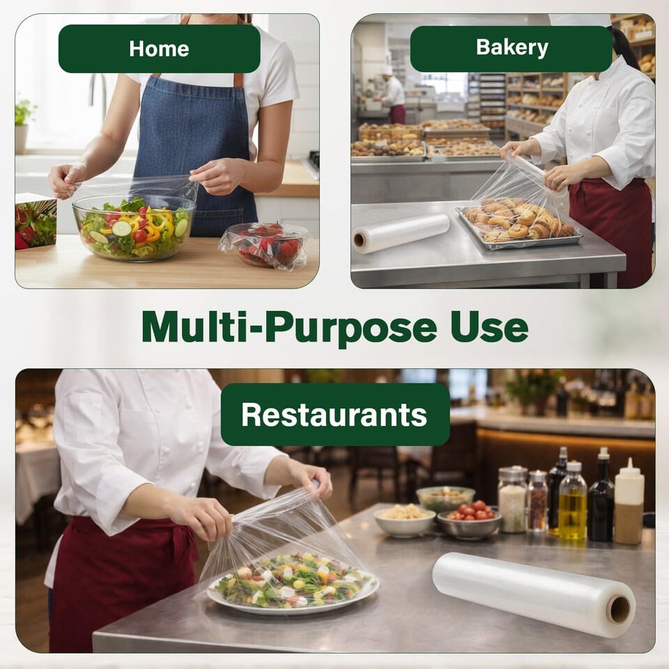 image 1 of ECONX 6 Roll Catering Cling Film Wrap 450mm x 300m Premium Kitchen Food Wrapping Roll