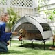 image 2 of PawHut Portable Elevated Dog Bed with Removable Canopy Grey | L