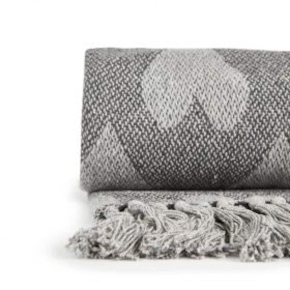 image 1 of Love Collection Recycled Cotton Throw in Grey