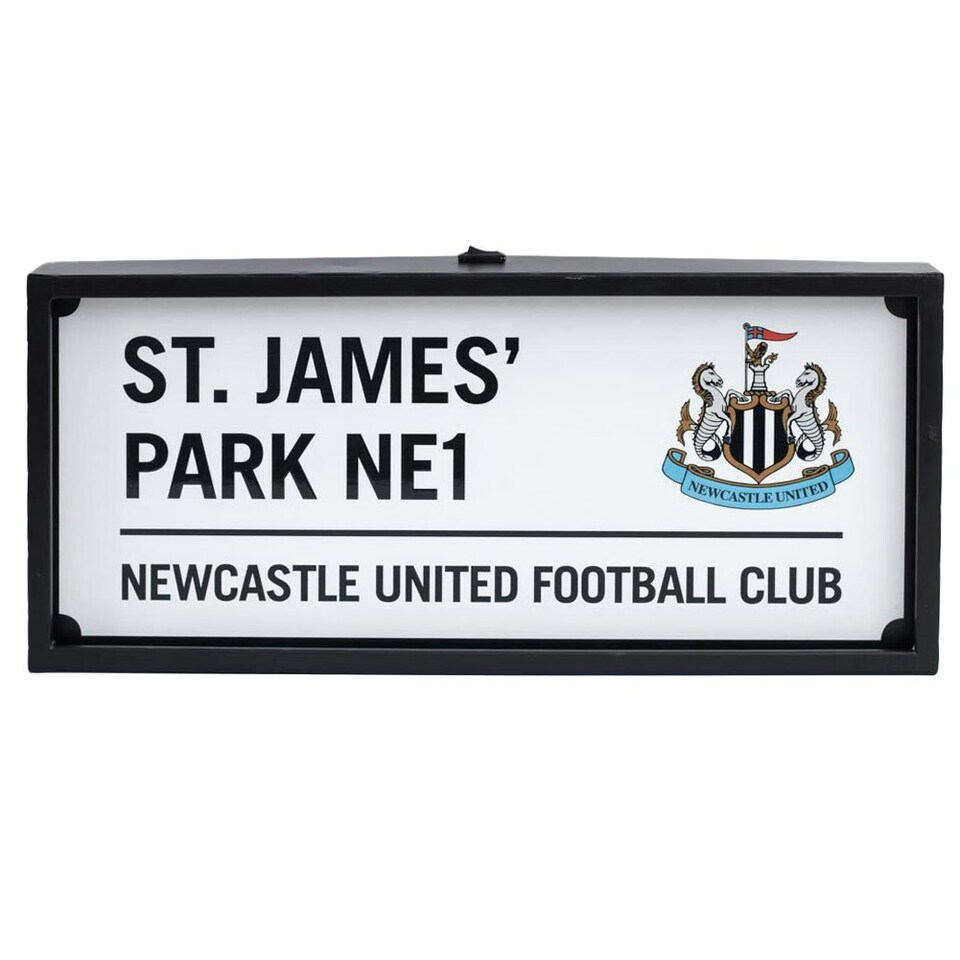image 1 of Newcastle United FC Metal LED Street Sign - White/Blue/Black - One Size