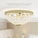 image 6 of HOMCOM Crystal Chandelier Ceiling Light with 168 Octagonal Beads, Vintage 2-Light Flush Mount Ceiling Light for Living Room, Bedroom, Hallway, Dining Room, Gold Tone | Gold