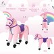 image 3 of HOMCOM Wheeled Rocking Horse Ride on Rocker Children Riding Toy Plush Pink Sound