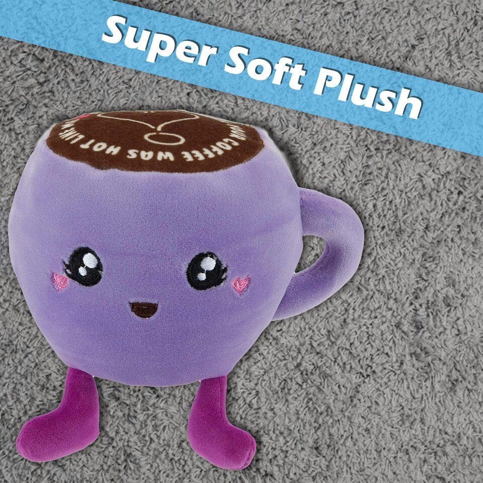 image 1 of Cappuccino Soft Toy Cute Plushie Huggable Cuddly Stuffed Toy 13cm Lilac