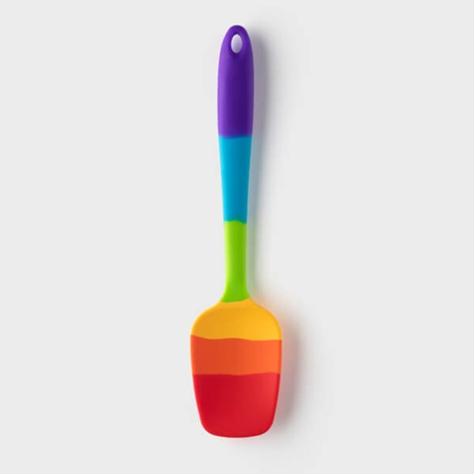 image 1 of Taylor's Eye Witness Rainbow Silicone Spatula Spoon