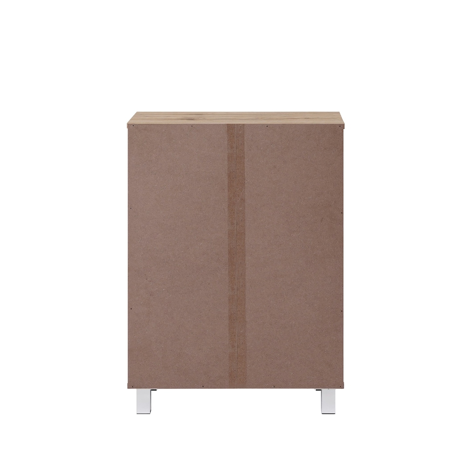 image 1 of Euston Modern 2 Door Shoe Storage Cabinet Brown