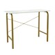 image 1 of Teamson Home 40in Home Office Computer Desk with Metal Base, Faux Marble Brass