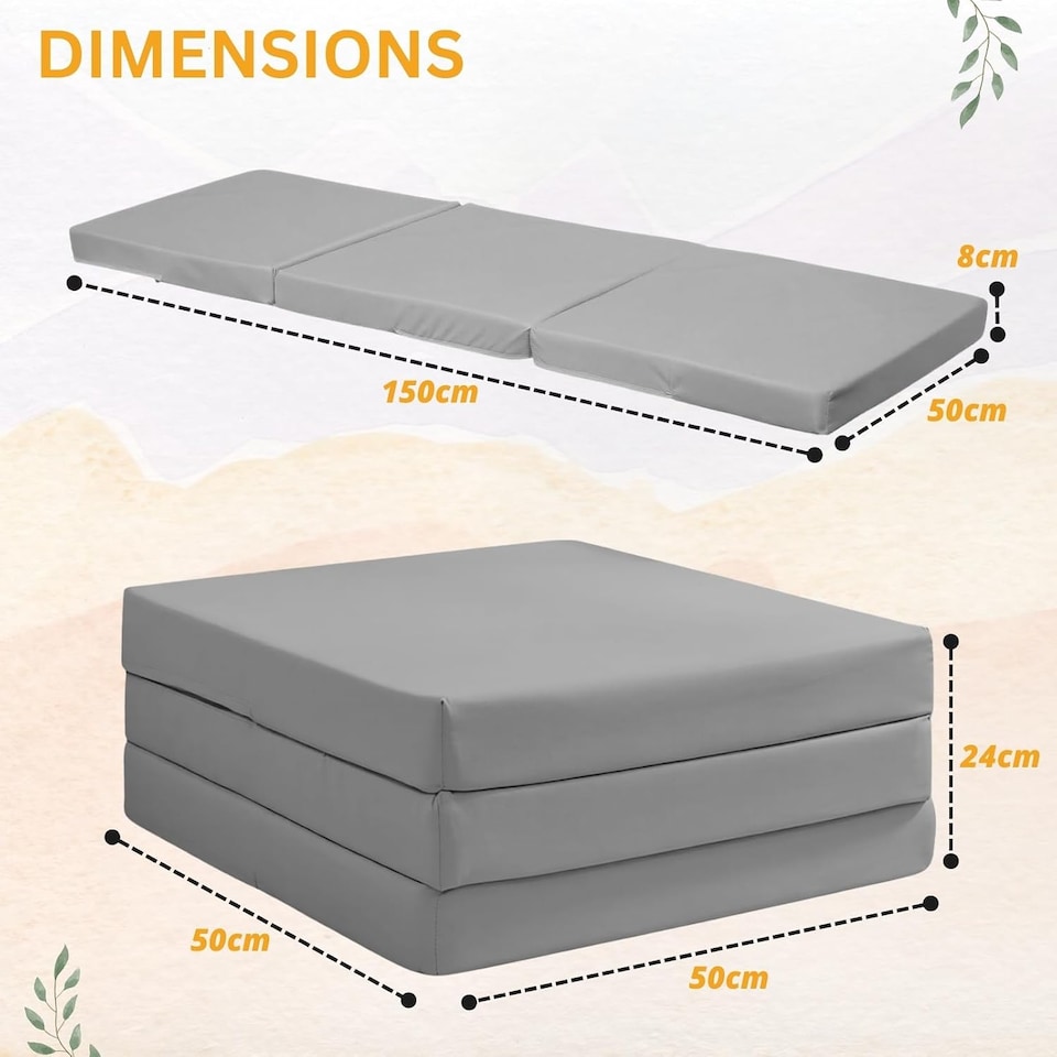 image 1 of Tri Fold Fold Out Z Bed Futon Sofa Chair Mattress