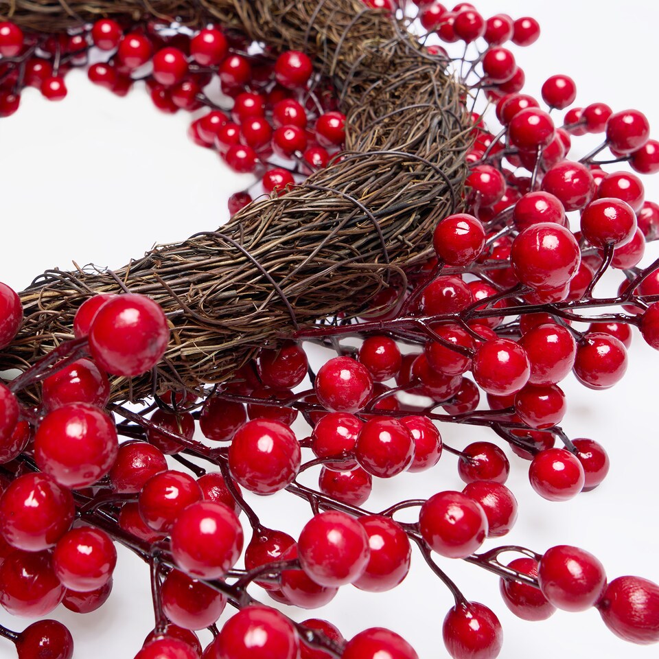 image 1 of OHS Artificial Flower Wreath Door Wall Home Party Table Decorations Winter Spring | Red