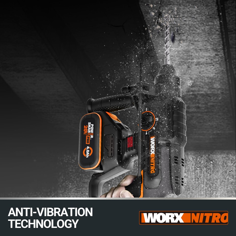 image 1 of WORX 20V Brushless Cordless Rotary Hammer 4-in-1 (BARE TOOL) WX381.9