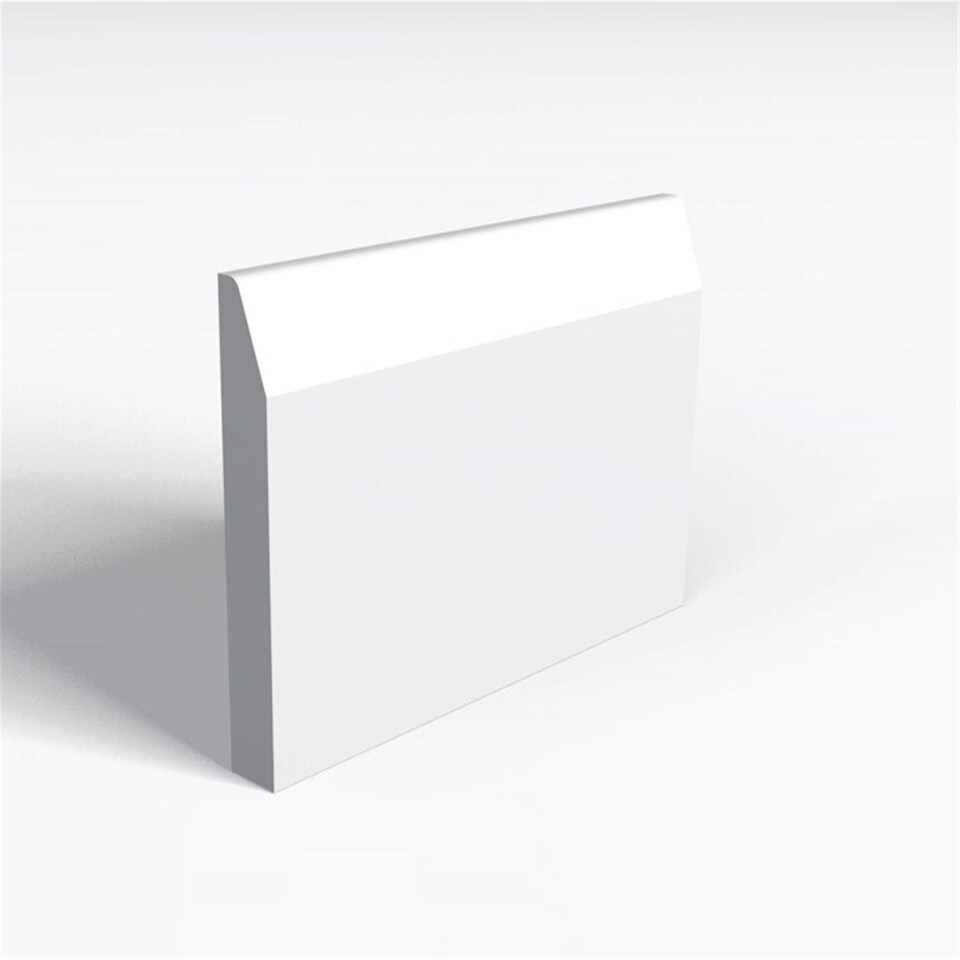 Pack of 10 (Total 10 Units) - Moisture Resistant MDF Primed Chamfer Round Skirting Board - 18mm (T) x 119mm (H) x 4200mm (L)