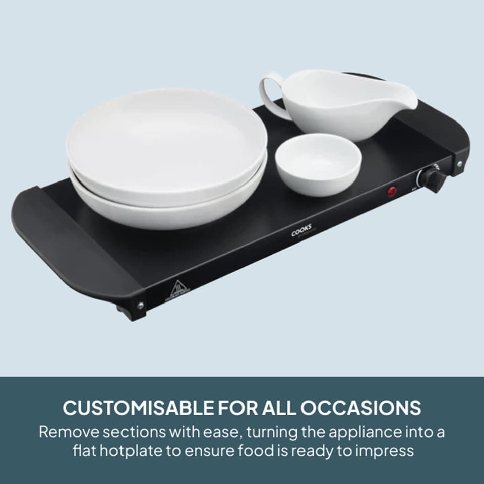 image 1 of Cooks Professional 3-Section Buffet Warmer 4.5L with Hotplate Function | Black | Black | 1