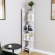 image 7 of Living and Home Modern 5-Tier Corner Bookshelf Sttorage Rack - White
