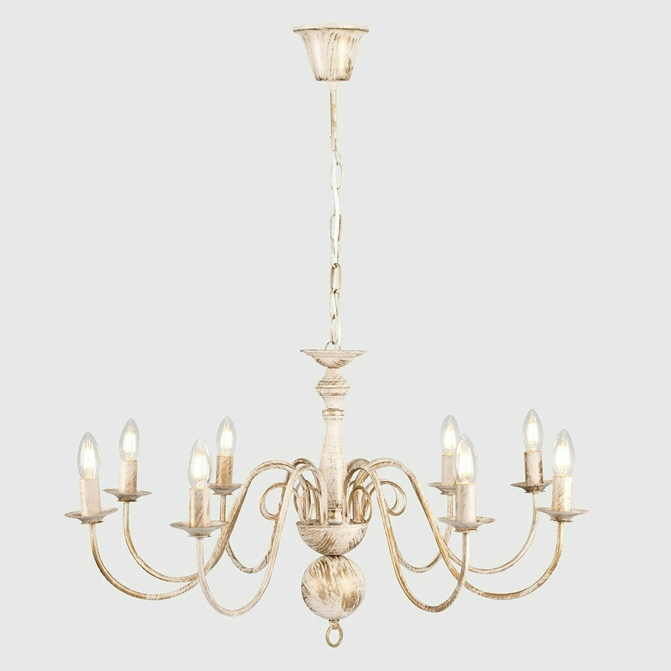 image 1 of ValueLights Gothica 8 Way Distressed Effect Ceiling Light Chandelier & LED Bulbs