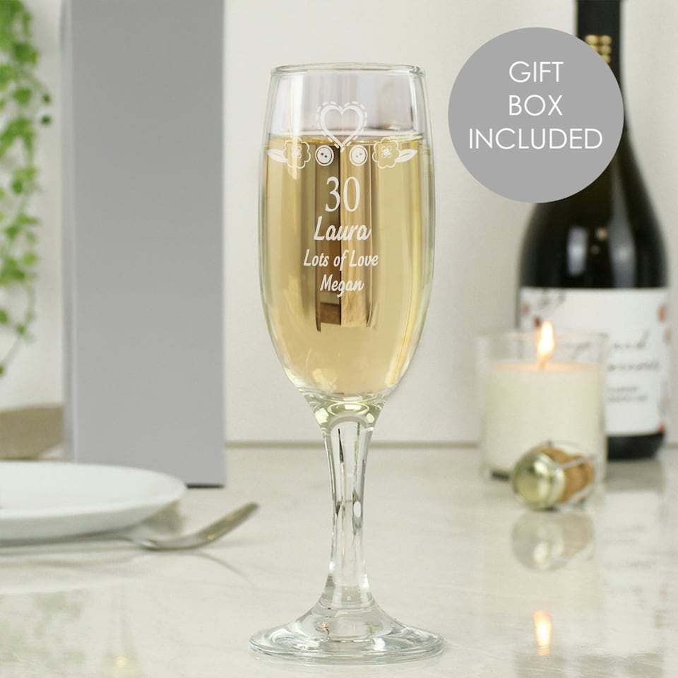 image 1 of Personalised Birthday Craft Flute Glass