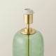 image 3 of ValueLights Leigh Forest Green Glass and Gold Detail Table Lamp Base | White