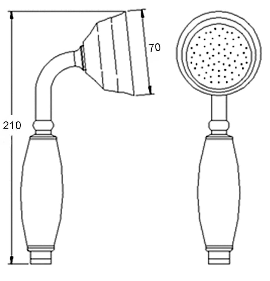 image 1 of Balterley Traditional Shower Part - Large Traditional Handset