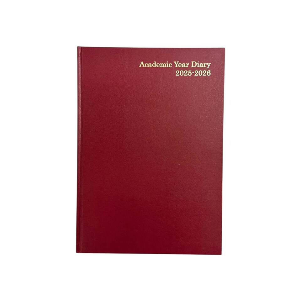 image 1 of Janrax 2025-2026 A4 Day Per Page Burgundy Academic Diary