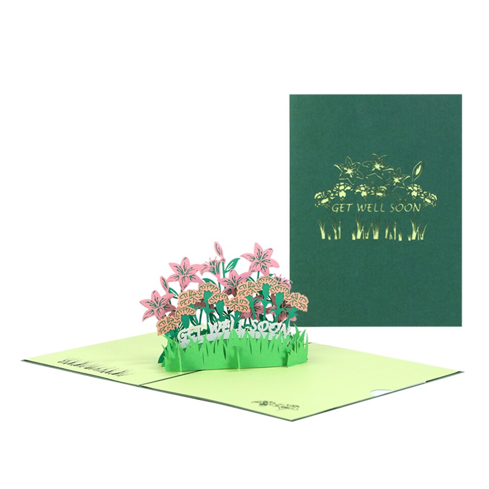 image 1 of Healing Blooms 3D Pop Up Get Well Soon Card