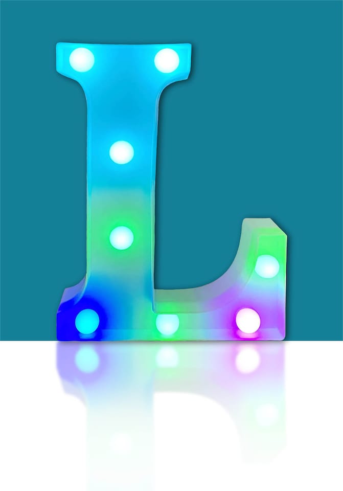 image 1 of Battery Operated RGB Letter   With Remote Control Letter L