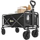 image 6 of Outsunny Folding Outdoor Storage Trolley Cart Bag Telescopic Handle Brakes Black