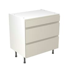 3 Drawer Base Unit 800mm w/ J-Pull Cabinet Door - Ultra Matt Light Grey Grey | Ultra Matt Light Grey