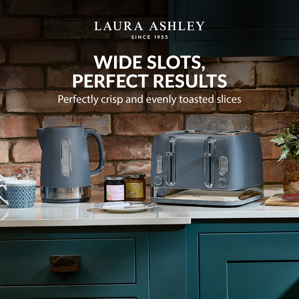 image 1 of Laura Ashley Kettle & Toaster Set Stainless Steel Bundle by VQ