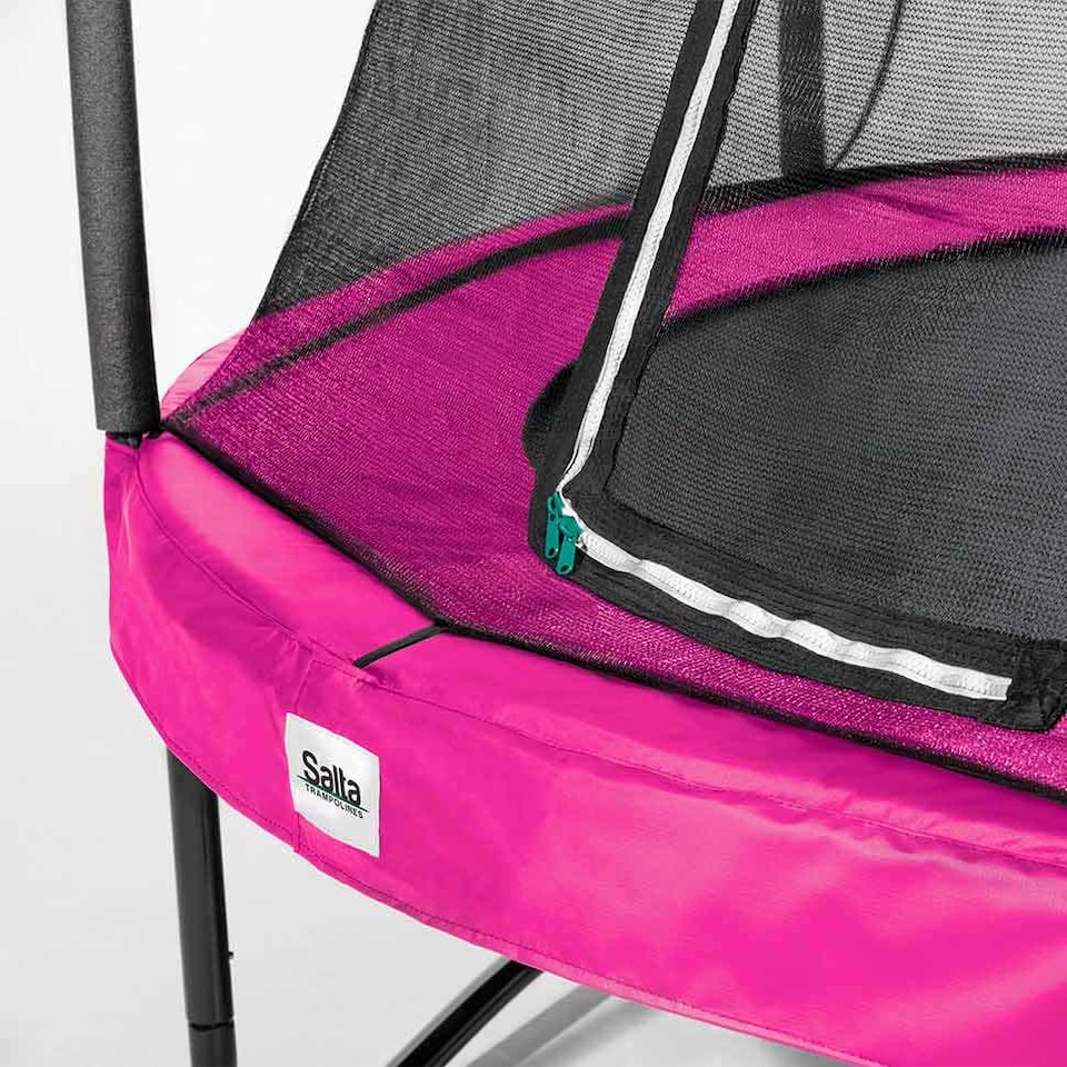 image 1 of 10ft Salta Pink Round Comfort Edition Trampoline with Enclosure