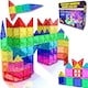 image 1 of Desire Deluxe Magnetic Tiles Building Blocks Construction Toys for Boys & Girls 47pc – STEM Learning Educational Toy for Kids Age 3 4 5 6 7 8 Year Old Gift