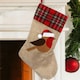 image 2 of Large Xmas Stocking Printed Pattern Burlap Hessian Linen Sack Sock Hanging Bags Home Decorations-Reindeer/Snowman/Robin/Ch
