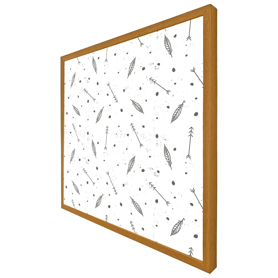 image 1 of Feathers and arrows in boho style (Picutre Frame) Brown | Oak | XL