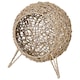 image 8 of PawHut Wicker Cat House, Ball-Shaped Rattan Raised Cat Bed - Natural Wood Finish