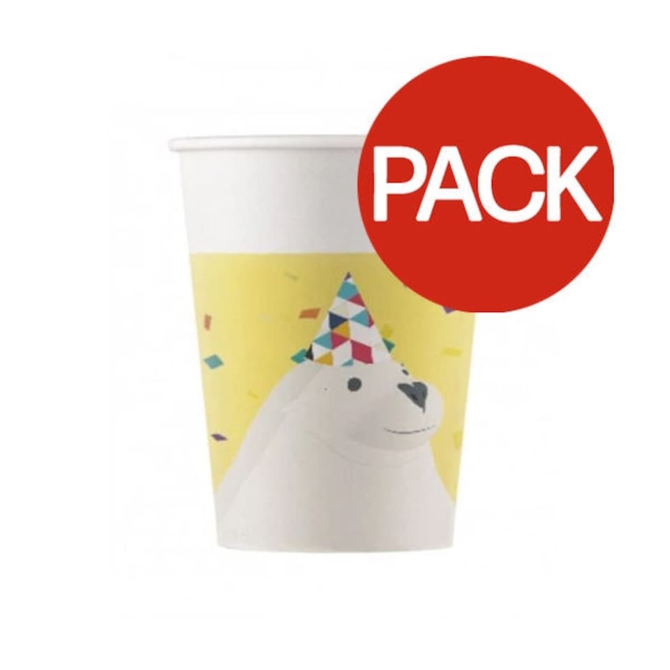 Procos Arctic Paper Disposable Cup (Pack of 8) - White/Yellow - One Size