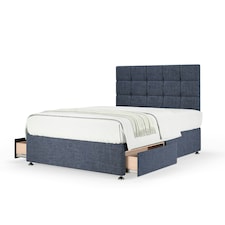 Memory Maestro Memory Foam Midnight Linen 2 Drawer Divan Set And Pearl Headboard Double