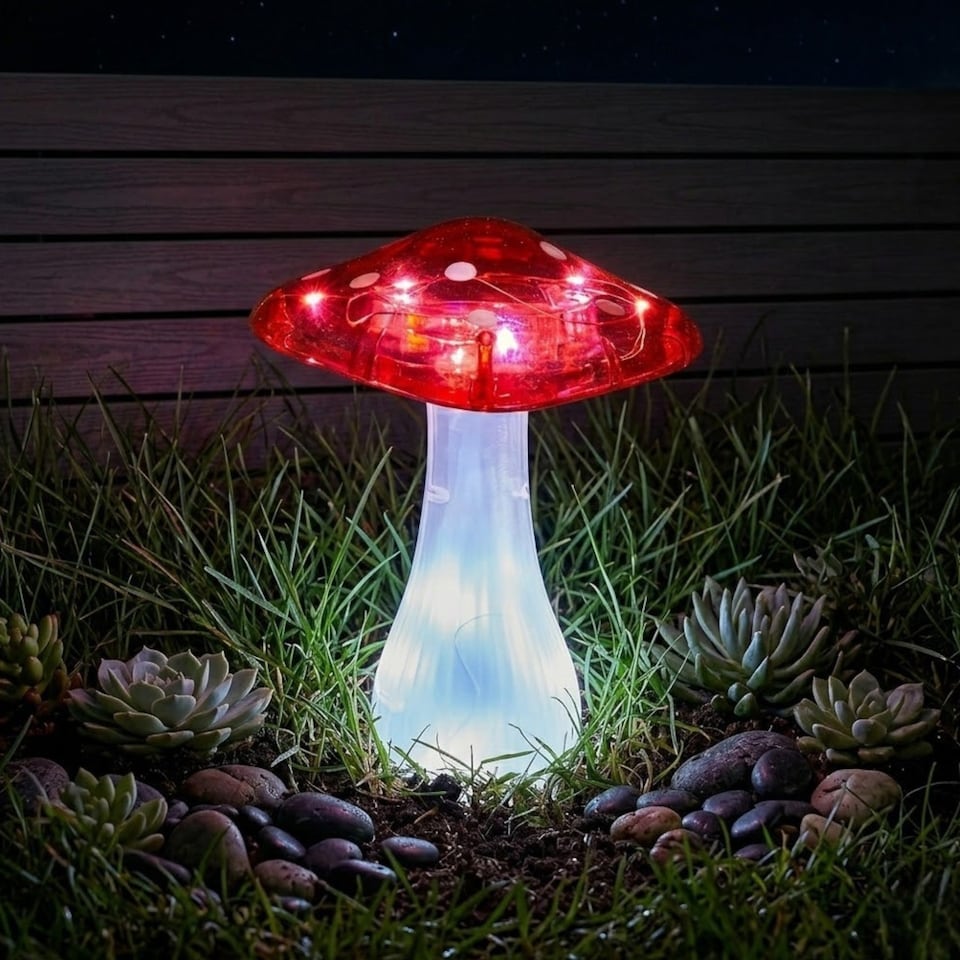 image 1 of Lunaria Magic Mushroom Solar Stake Light