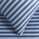 image 4 of OHS Stripe Embossed Soft Cosy Plush Plump Duvet Cover and Pillowcase Bedding Set | Blue | Navy | Double