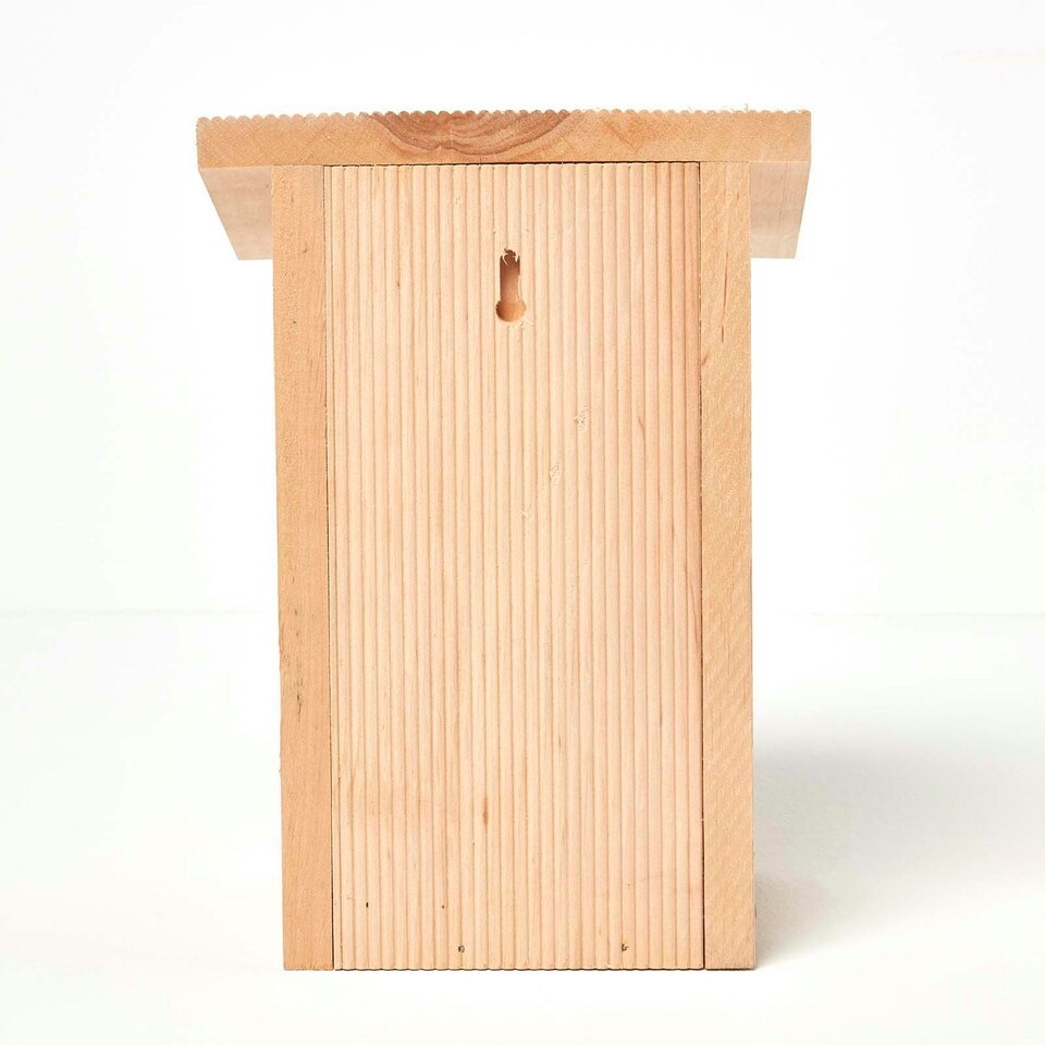 image 1 of Homescapes Real Wood Blue Tit Bird Box House Multi