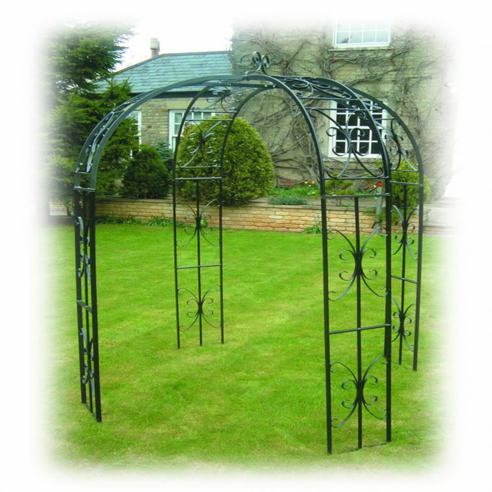 Buckingham 4 Way Gazebo (Including Ground Spikes) Bare Metal - Ready to Rust - Steel - L167.6 x W167.6 x H238.8 cm
