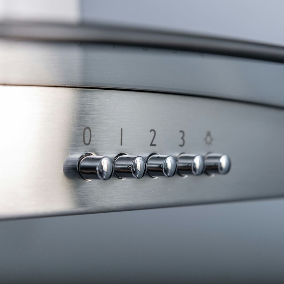 image 1 of SIA CGH60SS 60cm Stainless Steel Curved Glass Chimney Cooker Hood Extractor Fan