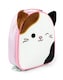image 3 of Squishmallows Girls Lunch Bag Set | Kids 3 Piece Bundle with Fluffy Dinner Bag, Water Bottle & Snack Pot | Childrens Plush Cam the Cat Zip Bag with 3D Ears in Pink & Purple | Back to School Gifts