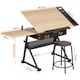image 3 of Yaheetech Drawing Table & Stool Set