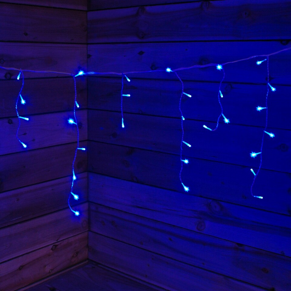 image 1 of 100 Blue Icicle Connectable LED Seasonal Lights
