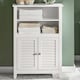 image 4 of SoBuy BZR13-W,Slim Bathroom Storage Cabinet with 2 Shelves & 2 Shutter Doors | White | White | 1