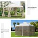 image 4 of Outsunny 3 x 3(m) Garden Gazebo Double Top Gazebo Canopy w/ Mesh Cream White